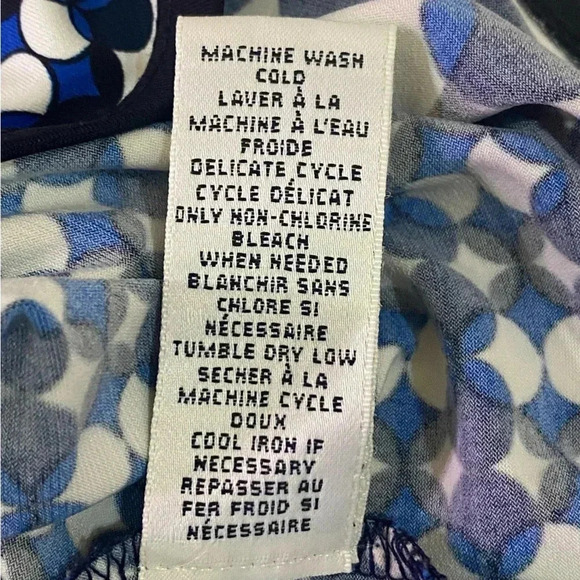 Max Studio women half sleeve geometric dress with collar blue white red size  M - Picture 6 of 9